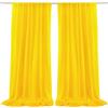 Hiseng Moderno Tende per Interni Voile in Chiffon, 2 Pannelli per Camera da Letto Soggiorno Salotto Semitrasparenti per Elegante Finestre di Casa (Giallo,0.7x2.15M(2.3x7FT))
