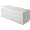MG Design Pouf contenitore imbottito 45 × 120 cm Bianco - capacità ca. 140 L, fino a 300 kg, seduta morbida, struttura solida, già montato e facile da pulire