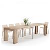 Mobili Fiver, Tavolo Consolle Allungabile con porta prolunghe Easy,45(305) x 90 cm, Quercia, fino a 12 posti, Consolle da Ingresso, Soggiorno, Made in Italy