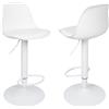 THINFAR Set di 2 Sgabelli da Bar, sgabelli Bar, sgabelli Cucina, Sedia Alta da Bar, Rotazione 360 °, Altezza Regolabile,55-75cm (bianco puro -2)