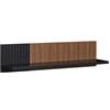 Brigros - Mensola da Parete Moderna in Legno Noce e Nero 110x20x25 cm con Lavorazione Cannettata per Soggiorno e Living Linea Toledo