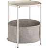 tectake® Tavolino da salotto 45,5 x 45,5 x 53 cm, Tavolino salotto, soggiorno e divano, Mobile ingresso con cesto spazioso, Superficie removibile, Facile da pulire, Arredamento casa - Crema