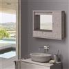 Linea Azzurra Mobile Bagno Pensile Sospeso Pensile Bagno 90 in Legno con Specchio, Cassetto e 1 Anta a Ribalta Armadietto Bagno 61x73x14 cm Moderna ed Elegante Made in Italy