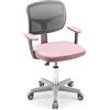 LIFEZEAL Sedia Scrivania Bambini, Sedia Girevole, Altezza Regolabile e Ergonomico, per Bambini, da Cameretta, con Braccioli, Schienale e Sediolina Imbottita, per Bimbo 3 Anni+, Max150kg, Rosa