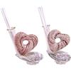 DLM Bomboniere DLM34108 (Kit 6 Pezzi) Profumatore in Cristallo Cuore Bianca Tortora in Porcellana Nozze Comunione Battesimo Diffusore Profumo Ambienti bomboniera