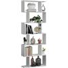 MATKAM Libreria BASK MAX in truciolato, L/H/D 76,4x210x28cm, scaffale indipendente, scaffale a cubo, perfetto come divisorio, disponibile in vari design (bianco)