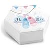 FERDINANDO FAMA' 12 Pezzi scatoline portaconfetti Baby Shower, bomboniera portaconfetti Baby Shower, Scatola Personalizzata n. 12 pz (Scarpette Baby Shower)