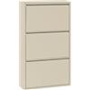 Brigros - Scarpiera Salvaspazio Slim In Metallo Con Ante A Ribalta Modello Emy, Scarpiera 15 Cm Profondità Disponibile In Vari Colori E Dimensioni Per Arredo Casa (Avorio, 3 Ante)
