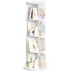 WOLTU Libreria per Bambini Rotante, Libreria Girevole a 4 Livelli, Porta Libri per Soggiorno, Studio, Ufficio, Scaffale in Legno Autoportante