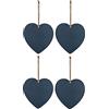 levandeo Set di 4 lavagne in ardesia a forma di cuore, 20 x 20 cm, lavagnetta per porta, decorazione da parete