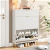 FOERPL Scarpiera per ingresso, mobile per scarpe, armadio scarpiera in legno, 80 x 24 x 118,5 cm, mobile ingresso (bianco)
