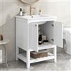 REXO Mobile da bagno singolo con base 60 cm con lavabo in ceramica, bianco