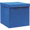Genérico Scatole Portaoggetti con Coperchi 4pz Blu 32x32x32 cm Tessuto,Blu,2.9kg,288338