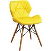 milani home - Set Di 4 Sedie Da Cucina Moderna Di Design In Ecopelle Di Design Similpelle Stile Moderno Gambe In Legno Per Sala Da Pranzo, Cm 41x49x71 H - Giallo