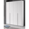 Arredo Stock Armadio 4 ante bianco rifinito effetto legno naturale, 173x54x240 cm