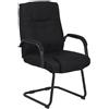 CLP Sedia Cantilever XXL Attila In Stoffa I Sedia Studio Oscillante Con Imbottitura E Comodi Braccioli Portata 180 KG, Colore:nero/nero
