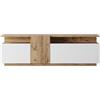 Rebecca Mobili Mobile Porta Tv da Terra, Armadio Tv Moderno, Color Rovere Bianco, Truciolato, Con 3 Ante, per Salotto Moderno - Misure HxLxP: 46,5 x 150 x 29,5 cm - Art. RE7079