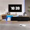 BENMWS Mobile TV modulare 50 x 130 cm Natura + nero, con modulo mobile, design flessibile 2 in 1 combinabile individualmente, estensibile fino a 2 m