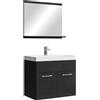 Badplaats B.V. Mobile da Bagno Montreal 02 60cm Nero Lucido - Armadio mobiletto lavabo Mobili Armadietto