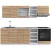 Vicco Cucina componibile R-Line, Sonoma/Bianco, 240 cm, PL Marmo, con moduli combinabili in modo variabile e piedi regolabili in altezza