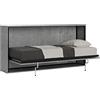 ITAMOBY - Letto singolo scomparsa orizzontale traformabile color cemento