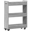 vidaXL Mobile con Ruote Grigio Sonoma 60x22x79 cm in Legno Multistrato, Mobile con Ruote, armadietto, Mobile da Salotto, mobiletto