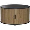 Vicco tavolino soggiorno Selva, Quercia/nero, 80 x 80 cm con porta scorrevole, con funzione lift e piano del tavolo regolabile in altezza
