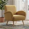 Ya-Home Poltrona Imbottita Sedia da Salotto Poltroncina Moderna in Tessuto Poltrone Salotti con Gambe in Legno Sedie Imbottita per Camera da Letto/Soggiorno, Giallo