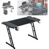 ACXIN Tavolo da gioco con LED, tavolo per computer con gancio per cuffie e porta bevande, struttura a forma di Z, design ergonomico, scrivania in fibra di carbonio (nero, 160 x 60 cm)