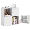 KOMFOTTEU Libreria a 4/6/9 Cubi con Ante e Ripiani Aperti, Libreria Scaffale da Terra con Chiusura Magnetica, Mobile Soggiorno per Camera da Letto, Studio, Ufficio (4 Cubi x Bianco)