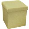 Tata Home Pouf Contenitore Scatola Sgabello Poggiapiedi Pieghevole Salvaspazio in Poliestere cm 38x38x38 Colore Beige