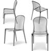 REDÒKASA Set 4 Sedie trasparenti in metacrilato EVA, impilabile, design moderno, ideale per sala da pranzo, soggiorno, cucina, sala d'attesa, bar, ristoranti (4, Trasparente Fumè)