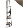 tectake® Scaffale ad Angolo, Stile Industriale, Metallo e Legno, Libreria Design, Scaffale Salvaspazio, 5 Ripiani di Grandezza Differente, Scaffalatura Moderna - 34 x 34 x 158,5 cm, Industriale Scuro