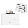 KOMFOTTEU Cassettiera con 2 cassetti, dispositivo antiribaltamento, piccolo mobile in legno, per camera da letto, soggiorno, ufficio, comodino, 60 x 34 x 38 cm (bianco)