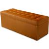 MG Design Pouf contenitore imbottito 45 × 120 cm Arancione - capacità ca. 140 L, fino a 300 kg, seduta morbida, struttura solida, già montato e facile da pulire
