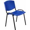 SEDIAOFFICE - Sedie Ufficio Senza Ruote, Sedia Scrivania Ergonomica, per Studio, Sala D'Attesa, Sala Riunioni e Conferenze, Comoda Sedia Ufficio Economica Senza Braccioli (Blu)