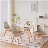 GrandCA HOME Tavolo da Pranzo e 4 Sedie da Pranzo Set da Sala da Pranzo Moderno, Tavolo da Cucina Rettangolare Struttura di Giunzione Sedie da Scrivania e da Cucina Beige