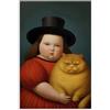 LVTFCO Ragazza E Gatto di Fernando Botero Arte della Parete Fernando Botero Poster E Stampe Estetico Pittura Tela per Home Decor Immagine 40x60cmx1 Senza Cornice