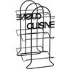 VIRSUS Cantinetta Vini per 6 Bottiglie 4487, colore Nero, misura 20x16x34 cm Portabottiglie in Metallo Decorativo per cucina, salotto, Scaffale 3 ripiani, champagne, acqua