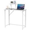 OXFENSEE Tavolo pieghevole per computer portatile con supporto per schermo tavolo pieghevole per piccoli spazi, tavolo per computer pieghevole per ufficio, lettura, gioco (bianco, 80 x 45 x 75 cm)