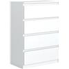 MebLocker Cassettiera con 4 Cassetti - Settimino 39x70x102 cm - Cassettiera Salvaspazio per la Camera da Letto e Soggiorno - Armadio con Cassetti dal Design Moderno - Bianco