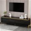 BTM Mobile Porta TV Soggiorno Moderno con Spazio di Archiviazione, Mobiletto TV Bassa, Nero Lucido