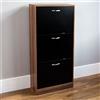 Vida Designs Home Discount 3 cassetti a Scorrimento scarpiera Armadio scarpiera in Legno corridoio Furniture unità, Colore: Noce/Nero