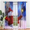 Surwin Tende per Interni 2 Pezzi, Tende Voile con Natale Motivo, Tende Semi Trasparenti con Occhielli, Natale Decorazione Tende a Vetro (140x275cm,Pupazzo di Neve 6)