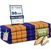 livasia Materasso pieghevole sostenibile in kapok - 200x110x8cm - materasso largo per gli ospiti, materasso pieghevole, tappetino yoga, letto per gli ospiti, lettino giardino balcone (Blu/Giallo)