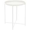 ML DESIGN modern living ML-Design Tavolino da Caffè Rotondo per Salotto Ø45 x H52 cm in Metallo Verniciato a Polvere Bianco con Piano Rimovibile Tavolo Soggiorno Laterale per Divano Robusto Stabile per Bevande Snack