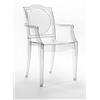 BELLELLI DESIGN La16 SEDIA TRASPARENTE GHOST CON BRACCIOLI IN POLICARBONATO - set 4 poltroncine - Fumè