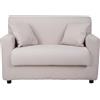 Liberoshopping Divano sfoderabile 2 posti in tessuto imbottito con braccioli larghezza 124 cm (Beige)