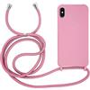 MyGadget Cover per iPhone X | XS - Custodia con Corda - Case con Cordino Opaca Antiurto | Bumper con Laccio | Tracolla - Practical Stylish - Rosa