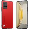 Longstong Custodia Adatta per vivo Y70 / vivo V20 SE (6.44), Cover in pelle metallica serie CODE - Rosso